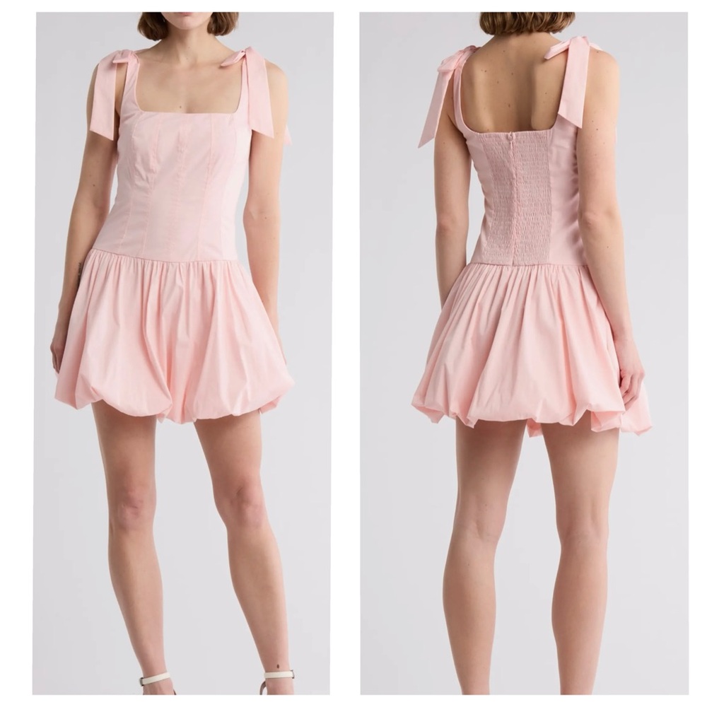 NEW LUSH Pink Tie Strap Bubble Dress Size SMALL